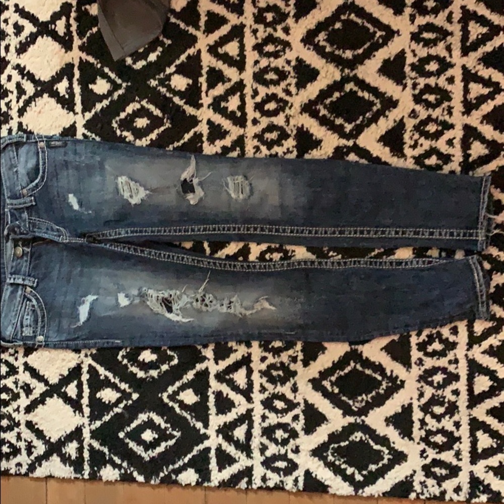 Silver skinny jeans